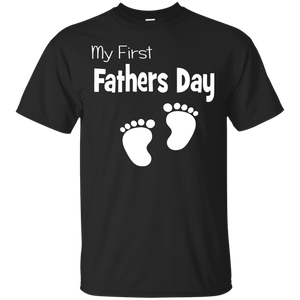 Papa First Fathers Day Dad T-Shirt - TEEEVER - Black / S- Short Sleeve -TeeEver.com