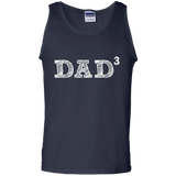 Men's Dad3 Three Kids Father's Day Father of Three Tank Top - TEEEVER - Navy / S- Sleeveless -TeeEver.com