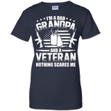 I'm A Dad Grandpa Veteran Father's Day Ladies' T-Shirt - Navy / X-Small- T-Shirts -TeeEver.com