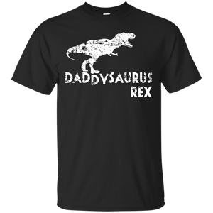 Mens Daddysaurus Rex Funny Cute Dinosaur Father's Day Gift T-Shirt - TEEEVER - Black / S- Short Sleeve -TeeEver.com