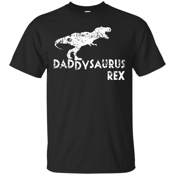 Mens Daddysaurus Rex Funny Cute Dinosaur Father's Day Gift T-Shirt - TEEEVER - Black / S- Short Sleeve -TeeEver.com