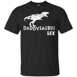 Mens Daddysaurus Rex Funny Cute Dinosaur Father's Day Gift T-Shirt - TEEEVER - Black / S- Short Sleeve -TeeEver.com
