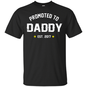 Men's Promoted To Daddy - Gift For New Dad Est 2017 T-Shirt - TEEEVER - Black / S- Short Sleeve -TeeEver.com
