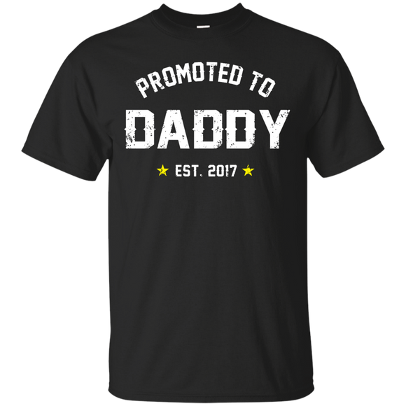 Men's Promoted To Daddy - Gift For New Dad Est 2017 T-Shirt - TEEEVER - Black / S- Short Sleeve -TeeEver.com