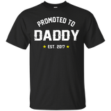 Men's Promoted To Daddy - Gift For New Dad Est 2017 T-Shirt - TEEEVER - Black / S- Short Sleeve -TeeEver.com