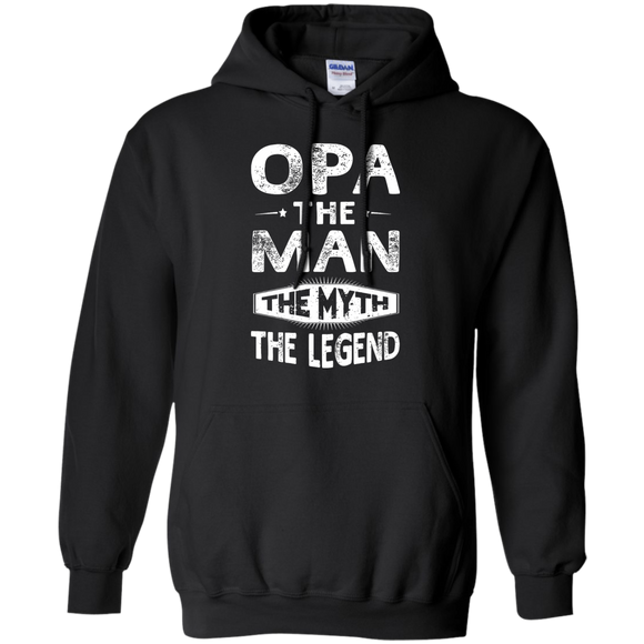 Opa The Man The Myth The Legend Fathers Day Gift Men Hoodie - TEEEVER - Black / S- Hoodies -TeeEver.com