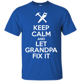 Keep calm and let grandpa fix it Funny Fathers Day T-Shirt - TEEEVER - Royal / S- Short Sleeve -TeeEver.com