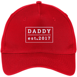 Gift For First Time New Dad To Be - First Father's Day - Five Panel Twill Cap - Red / One Size- Hats -TeeEver.com