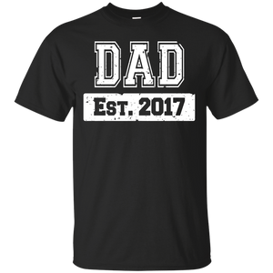 Men's First Time Dad 2017 Fathers Day T-Shirt - TEEEVER - Black / S- Short Sleeve -TeeEver.com