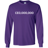 CEO,OOO,OOO - Millionaire Entrepreneur T-shirt Funny Business LS Ultra Cotton Tshirt - Purple / S- Long Sleeve -TeeEver.com