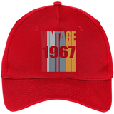 Retro Vintage 1967 - 50 yrs old Bday 50th Birthday - Five Panel Twill Cap - Red / One Size- Hats -TeeEver.com