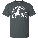 Mens Mens Papasaurus Rex Daddy Saurus T-Shirt - TEEEVER - Dark Heather / S- T-Shirts -TeeEver.com