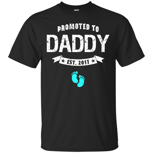 Men's Promoted To Daddy Est 2017 - New Dad Father's Day Gift T-Shirt - TEEEVER - Black / S- Short Sleeve -TeeEver.com