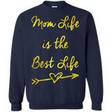 Mom Life is the best life - Great Mother's and Father's Day Pullover Sweatshirt - Teeever.com - Navy / S- Crewnecks -TeeEver.com