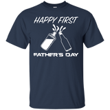 Happy first fatherday, father's day gift - T-Shirt - TEEEVER - Navy / S- Short Sleeve -TeeEver.com