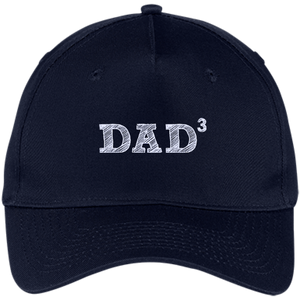 Men's Dad3 Three Kids Father's Day Father of Three - Five Panel Twill Cap - Navy / One Size- Hats -TeeEver.com