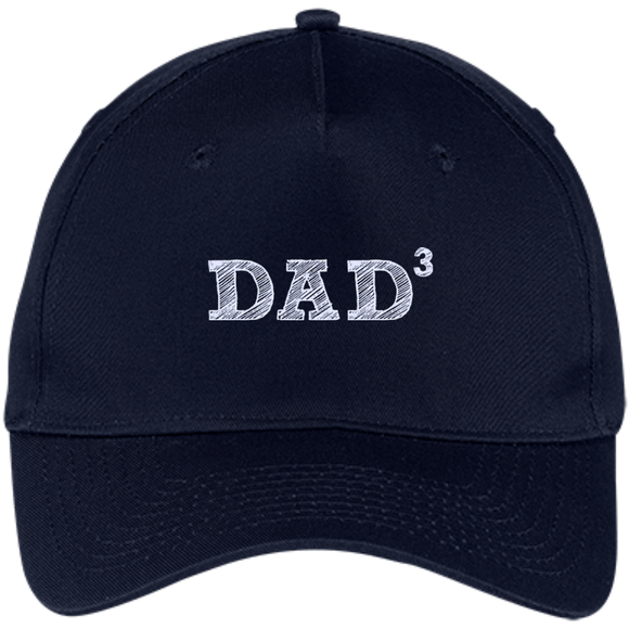Men's Dad3 Three Kids Father's Day Father of Three - Five Panel Twill Cap - Navy / One Size- Hats -TeeEver.com