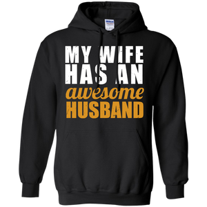 Men's My Wife Has An Awesome Husband - Father's Day Gift Hoodie - TEEEVER - Black / S- Hoodies -TeeEver.com