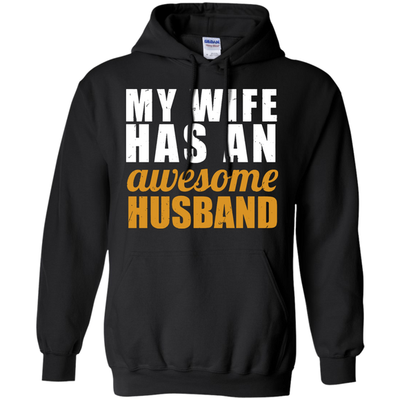 Men's My Wife Has An Awesome Husband - Father's Day Gift Hoodie - TEEEVER - Black / S- Hoodies -TeeEver.com