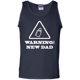 Warning! New Dad Tank Top - TEEEVER - Navy / S- Sleeveless -TeeEver.com