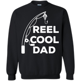 Mens Reel Cool Dad - Fishing Daddy Father's Day Gift - LS, Hoodie, Sweatshirt - TEEEVER - G180 Gildan Crewneck Pullover Sweatshirt 8 oz. / Black / S- Apparel -TeeEver.com