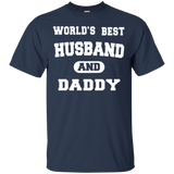 Men's Worlds Best Husband and Daddy Fathers Day T-Shirt - TEEEVER - Navy / S- Short Sleeve -TeeEver.com