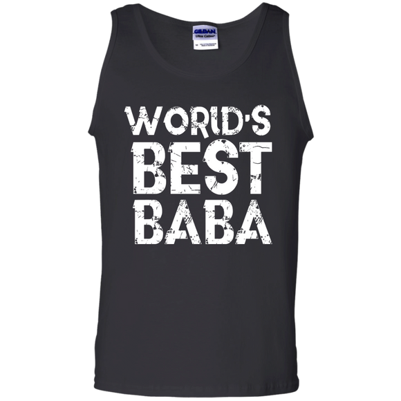 Worlds Best Baba - Fathers Day Gift Muslim Dad Husband - Tank Top - TEEEVER - Black / S- Sleeveless -TeeEver.com