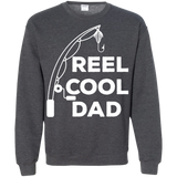 Mens Reel Cool Dad - Fishing Daddy Father's Day Gift - LS, Hoodie, Sweatshirt - TEEEVER - G180 Gildan Crewneck Pullover Sweatshirt 8 oz. / Dark Heather / S- Apparel -TeeEver.com