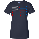 Dad American Flag Golf - July 4th Father's Day Gift - Men/women T-shirt - TEEEVER - G200L Gildan Ladies' 100% Cotton T-Shirt / Navy / XS- Apparel -TeeEver.com