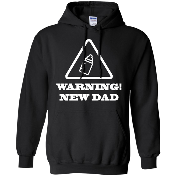 Warning! New Dad Hoodie - TEEEVER - Black / S- Hoodies -TeeEver.com