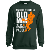 Mens Never Underestimate Old Man with Pickleball Paddle Youth Tshirt/LS/Sweatshirt/Hoodie