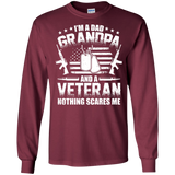 I'm A Dad Grandpa Veteran Father's Day LS T-Shirt - Maroon / Small- T-Shirts -TeeEver.com