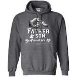 Men's Father Son Friends Fist Bump - Dad Father's Day Family Hoodie - TEEEVER - Dark Heather / S- Sweatshirts -TeeEver.com