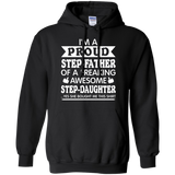 Men's Proud Step-Father of Awesome Step-Daughter Fathers Day Hoodie - TEEEVER - Black / S- Hoodies -TeeEver.com