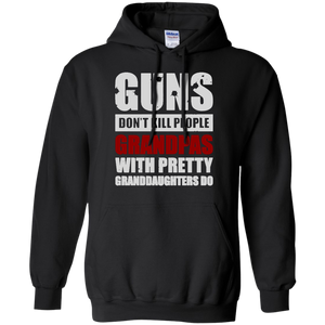 Guns Don't Kill Grandpas With Pretty Granddaughters Do Fathers Day Gift Hoodie - TEEEVER - Black / S- Hoodies -TeeEver.com