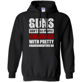 Guns Don't Kill Grandpas With Pretty Granddaughters Do Fathers Day Gift Hoodie - TEEEVER - Black / S- Hoodies -TeeEver.com