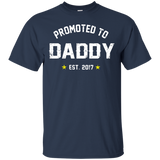 Men's Promoted To Daddy - Gift For New Dad Est 2017 T-Shirt - TEEEVER - Navy / S- Short Sleeve -TeeEver.com