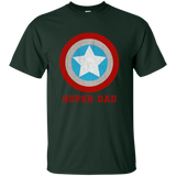 Super Man Daddy Father's Day T-Shirt - Forest Green / S- Short Sleeve -TeeEver.com