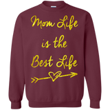 Mom Life is the best life - Great Mother's and Father's Day Pullover Sweatshirt - Teeever.com - Maroon / S- Crewnecks -TeeEver.com