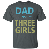 Dad of Three Girls Father's Day T-Shirt - TEEEVER - Dark Heather / S- Short Sleeve -TeeEver.com