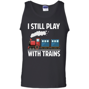 CUTE I STILL PLAY WITH TRAINS - Father's Day Gift Tank Top - Teeever.com - Black / S- Sleeveless -TeeEver.com