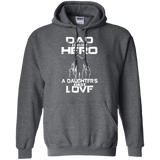 dad and a son first hero a daughter first love mom Hoodie - TEEEVER - Dark Heather / S- Hoodies -TeeEver.com