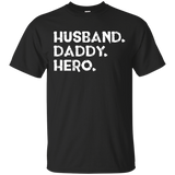 Men's Husband daddy hero - gift dad or husband father's day T-Shirt - TEEEVER - Black / S- Short Sleeve -TeeEver.com