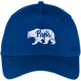 Men's Papa Bear - Awesome Camping Father's - Five Panel Twill Cap - Royal / One Size- Hats -TeeEver.com