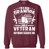 I'm A Dad Grandpa Veteran Father's Day Pullover Sweatshirt - Maroon / Small- Sweatshirts -TeeEver.com