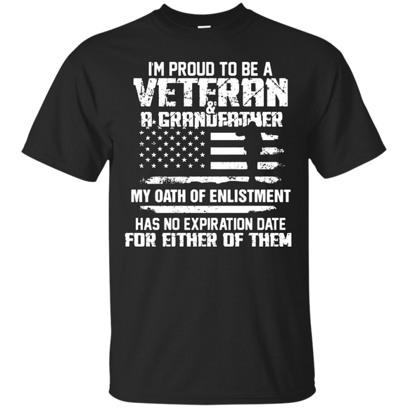 Veteran Proud To Be A Veteran A Grandfather T-Shirt - TEEEVER - Black / S- T-Shirts -TeeEver.com