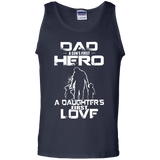 dad and a son first hero a daughter first love mom Tank Top - TEEEVER - Navy / S- Sleeveless -TeeEver.com