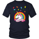 Autism Awareness - Unicorn Puzzle Piece - T shirt