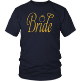 Womens Bride - Bachelorette Party Faux Gold With Ring - T shirt