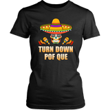 Sombrero Skull Turn Down Por Que Cinco De Mayo Party - Ladies T shirt